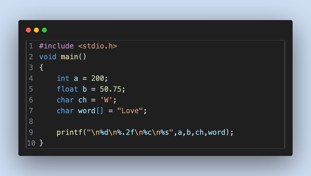 img of CPE161 Week 4 Format Specifiers in C language